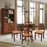 Drop Leaf, Dining Height, Espresso Table/Cinnamon and Espresso Chairs