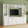 Minimalist Entertainment Wall Unit Set with Bridge Ample Storage Space