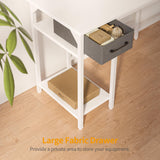 L Shaped Desk with Power Outlets, Computer Desk with Drawer, Reversible Corner Desk