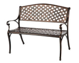 61491 Patio Bench Cast Aluminum Lightweight Sturdy Bench Perfect for Relaxing