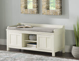 Linon Micah White Storage Bench