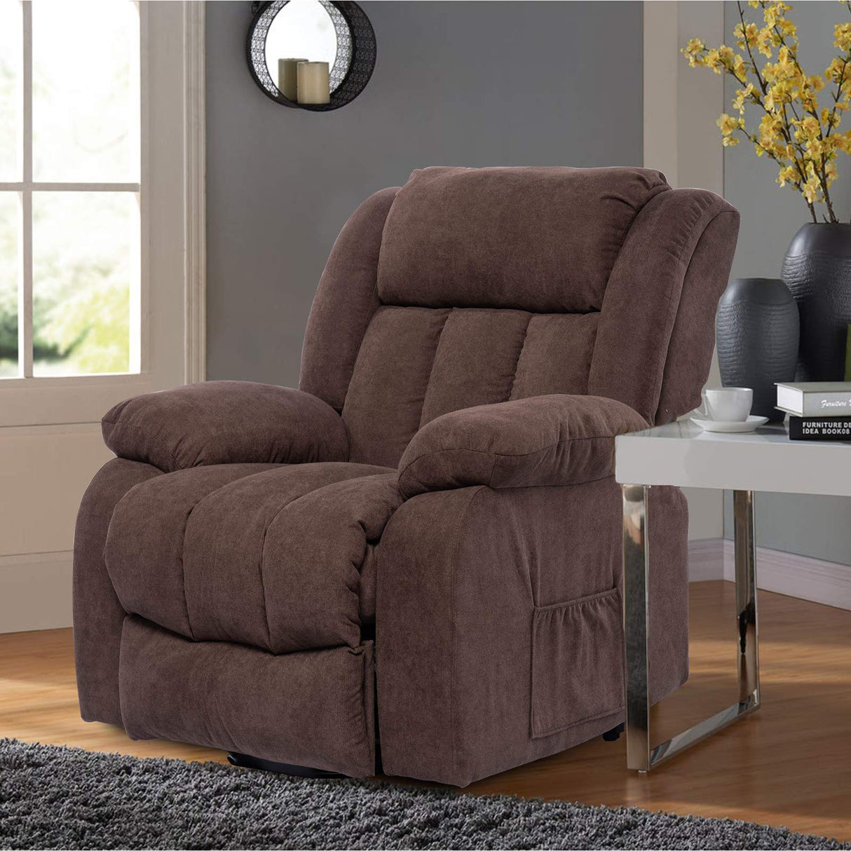 Power Lift Massage Recliner Chair for Elderly Heated fabric Recliner Ergonomic Lounge