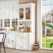71" Tall Farmhouse Storage Cabinet with Drawers, Large Bookshelf with Adjustable Shelves