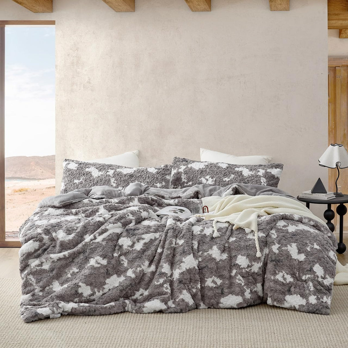 Puppy Love - Coma Inducer® Oversized Queen Comforter Set - Gray and White