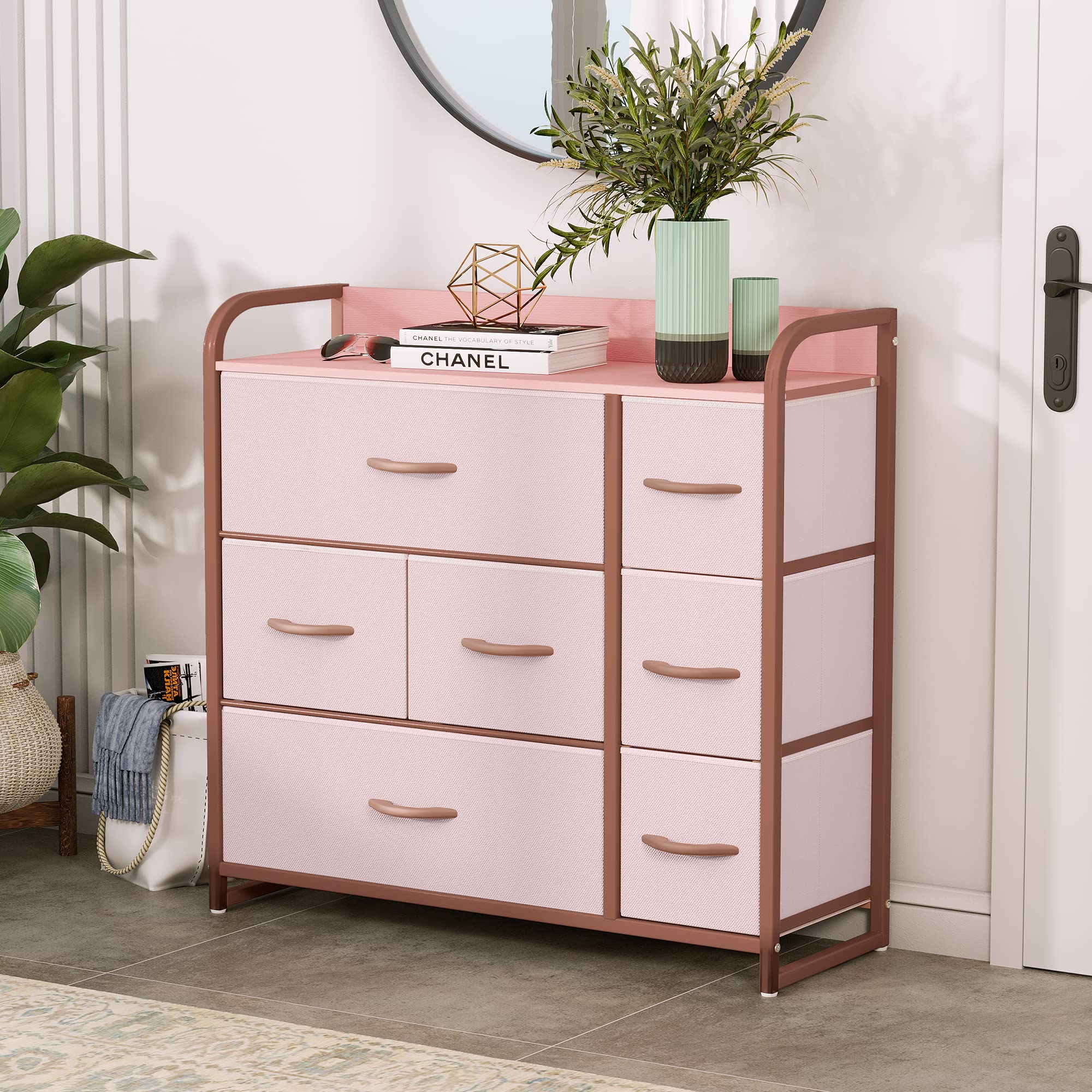 Dresser with 7 Drawers - Fabric Storage Tower, Organizer Unit for Bedroom, Living Room,