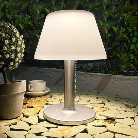 LED Solar Table Lamp Outdoor Waterproof-3 Way Dimmable Outside Patio Table lamp,