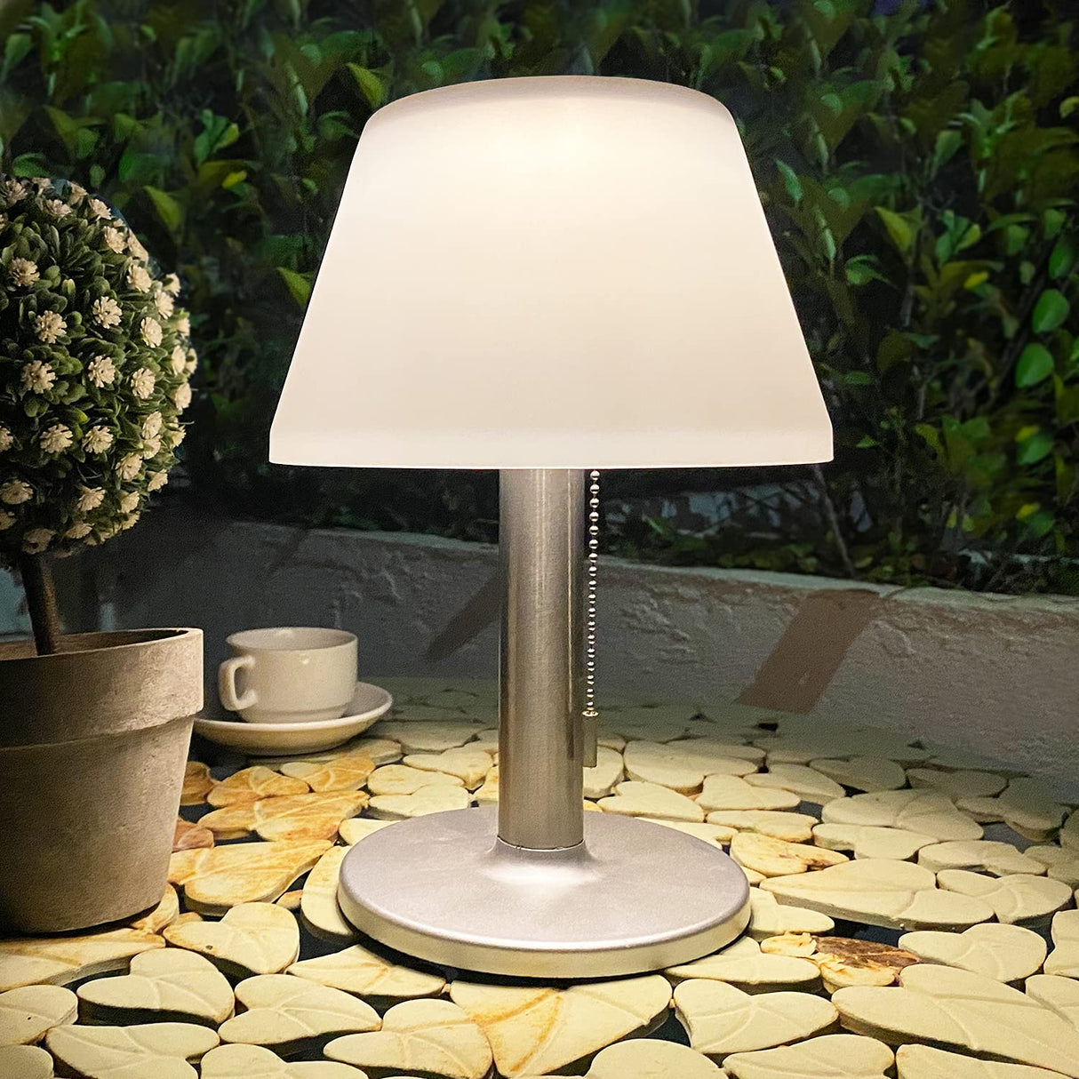 LED Solar Table Lamp Outdoor Waterproof-3 Way Dimmable Outside Patio Table lamp,