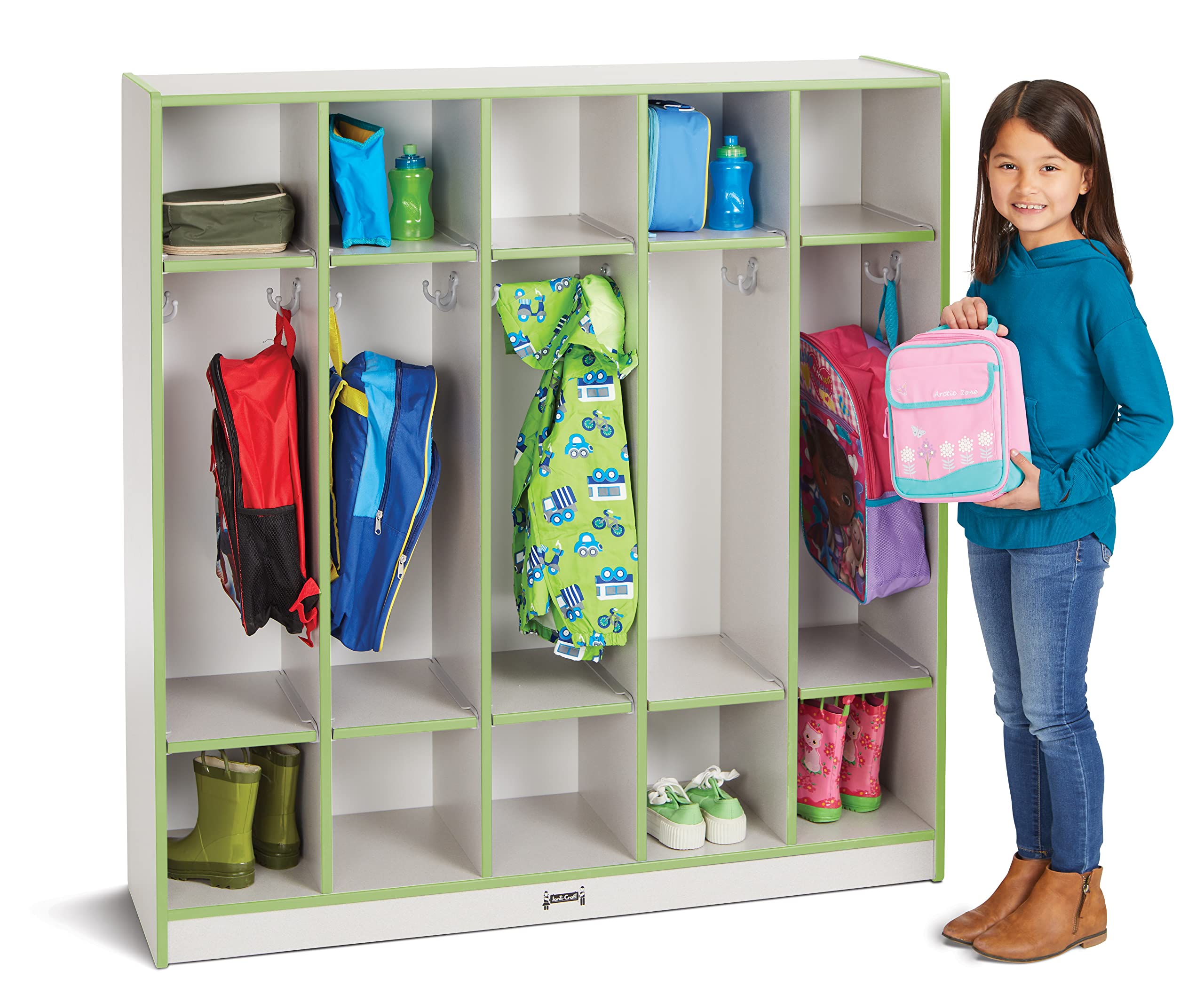 Rainbow Accents 2681JCWW130 5 Section Coat Locker - Key Lime Green