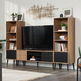 Sauder Ambleside Modern TV Credenza, L: 55.91" x W: 15.67" x H: 20.87", Serene Walnut