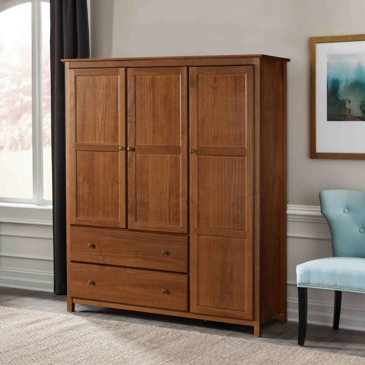 Shaker 3-Door Wardrobe, Walnut