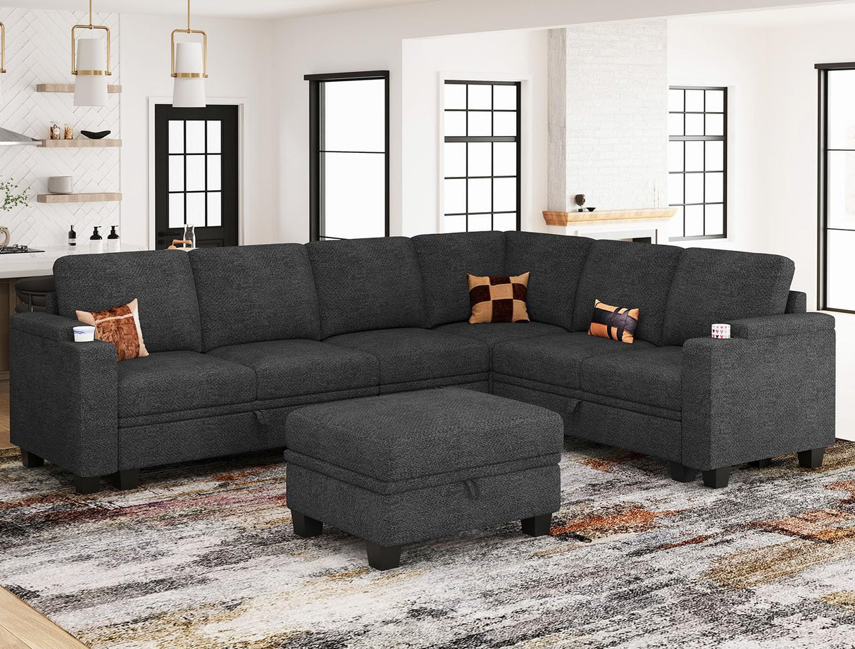 Modular Sectional Sofa with Storage, L Shaped Sectional Couch