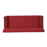 GDFStudio Christopher Knight Home Aidan Mid Century Modern Tufted Fabric Sofa, Red