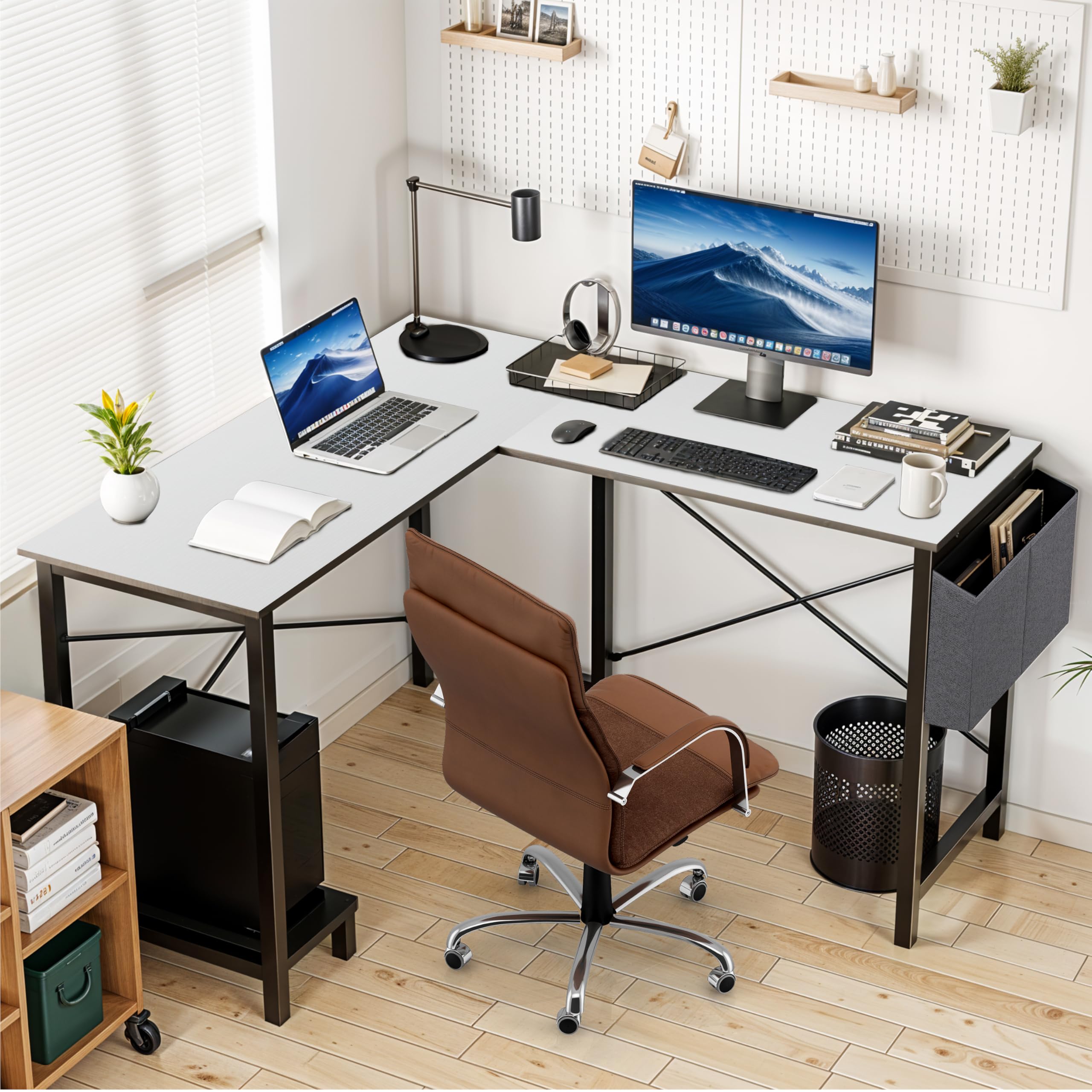 Desk Gaming Computer 50 Inch Reversible Corner Table PC for Writing Study Student