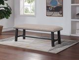 Home Furnishings Callen Bench with Antique Bronze Nailhead Trim, Antique Grey Frame