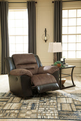 Earhart Faux Leather Manual Rocker Recliner, Brown