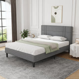 Full Size Bed Frame Upholstered Platform Bed Frame Full Bed Frame with Headboard,