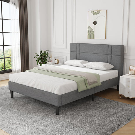 Full Size Bed Frame Upholstered Platform Bed Frame Full Bed Frame with Headboard