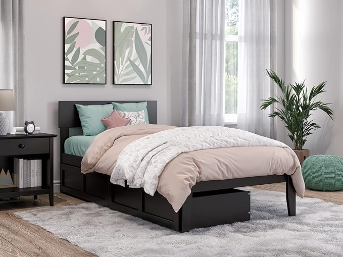with Underbed Drawers, White