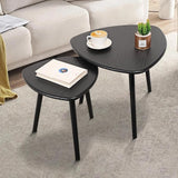 Coffee Table Set of 2 Triangular End Side Tables Modern Industrial Simple Nightstand