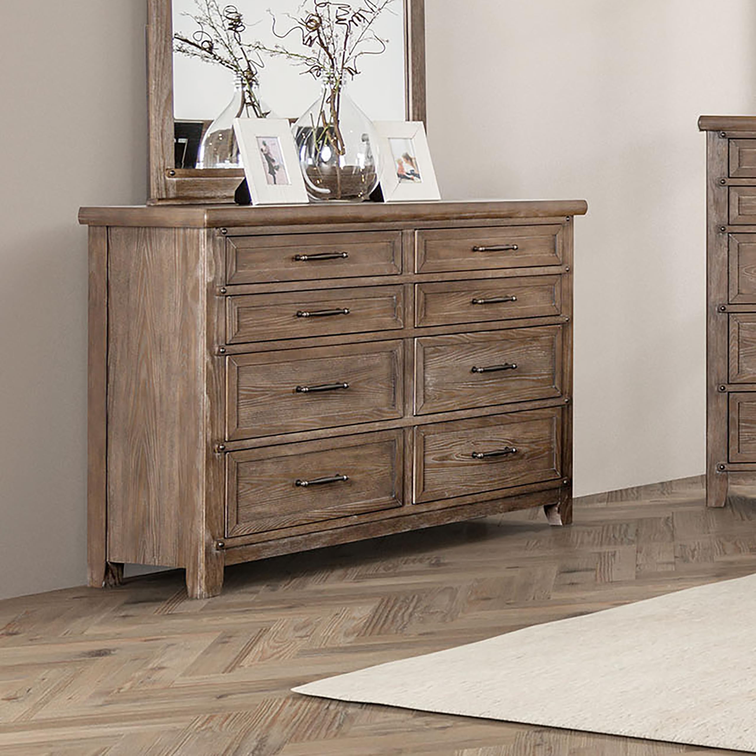 Jenson Transitional Solid Wood 8-Drawer Dresser