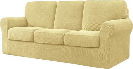 7 Piece Stretch Sofa Covers for 3 Cushion Couch Covers, 3 Seater Couch Slipcover