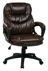 Faux Leather Manager's Office Chair with Lumbar Support
