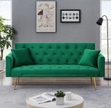 72" Modern Velvet Sofa Bed Futon,Convertible Folding Sleeper Bed Couches with 3 Adjustable Backrests