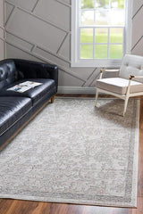 Portland Collection Area Rug - Albany (5' 3" x 8' Rectangle, Gray/ Ivory)