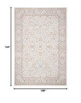Isabella Oriental Area Rug 9' x 12' - Cream & Beige Non-Shedding