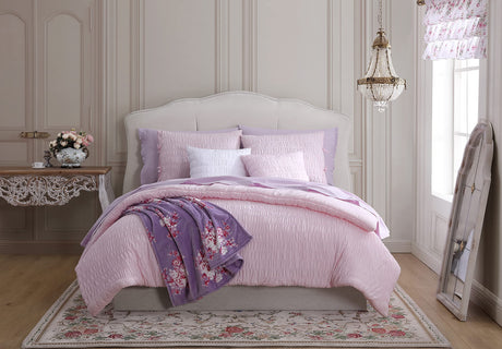 Queen Comforter Set, Reversible Cotton Bedding with Matching Shams, Vintage-Inspired