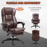 ChicFurnit High Back Massage Office 6-Point Vibration Chairs, Brown