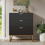 3 Drawer Dresser, Small Chest of Drawers,Black Dressers with Storage