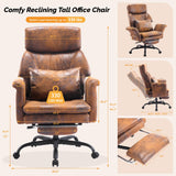 Reclining Ergonomic Office Chair with Footrest - Heavy Duty Wide Seat Gaming Chair