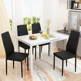 Dinning Table Sets for 4, 5 Piece Dining Room Table Set with PU Leather Chairs