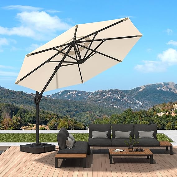 13Ft Patio Umbrella Outdoor Double-Sided Market Extra Large Table Umbrella