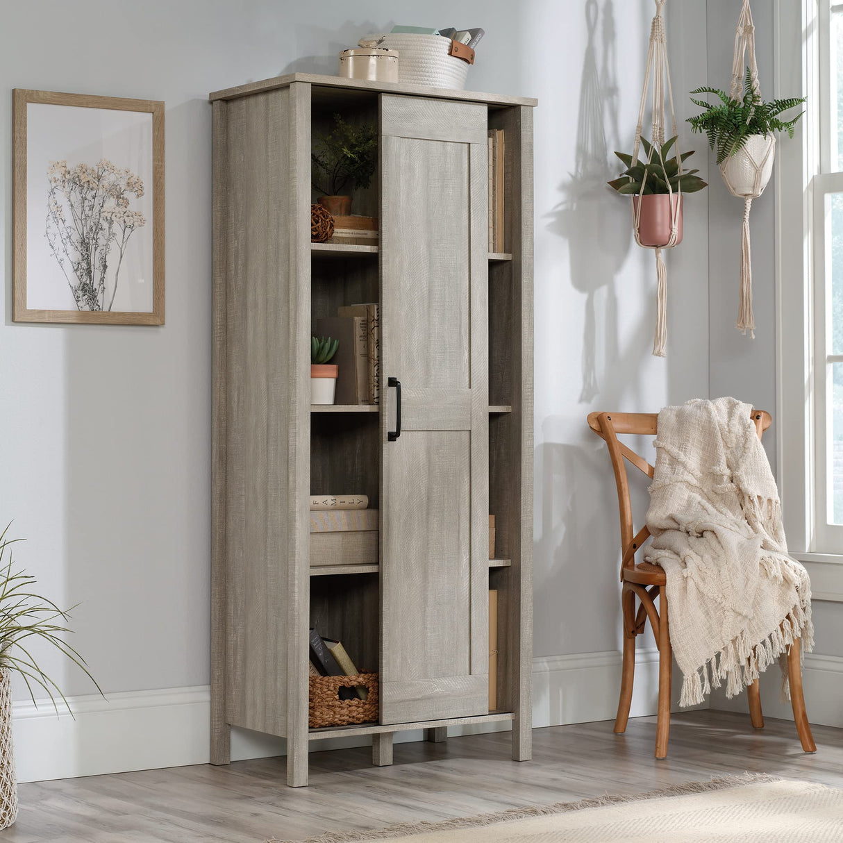 Miscellaneous Sliding Door Storage Pantry cabinets, L: 27.09" x W: 15.39" x H: 62.99"