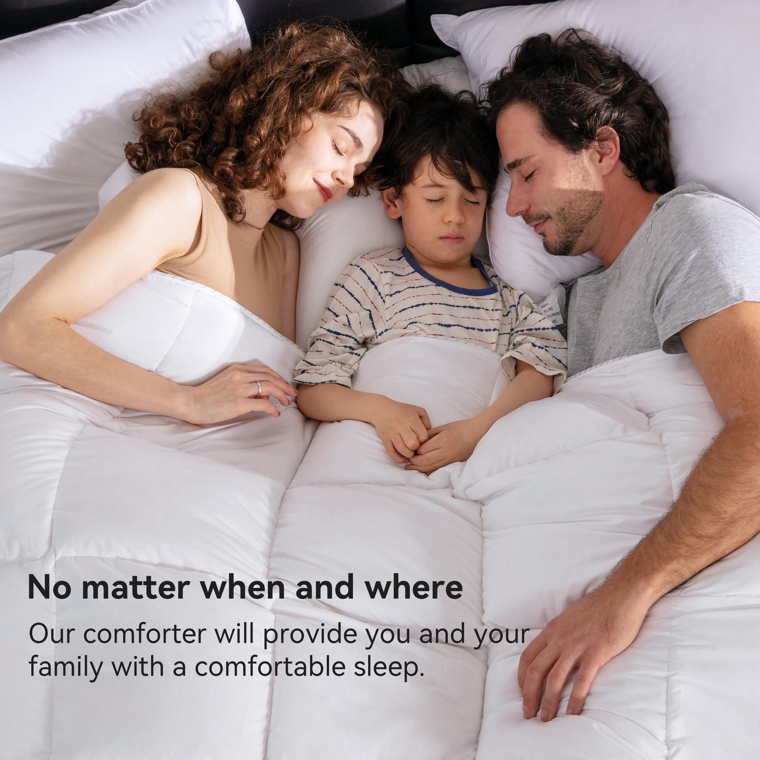 LESNNCIER Luxury Goose Feathers Down Comforter Full Size, 750 FP Fluffy All Season Duvet Insert Full, Ultra-Soft Hotel Bedding Comforter with Sorona Fill (White, 82x86 Inches)
