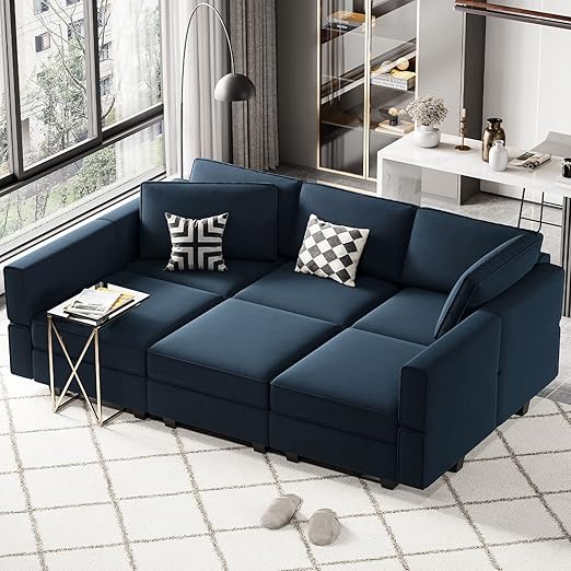 Modular Velvet Sectional Sofa with Chaise Lounge Sectional Sleeper Sofa