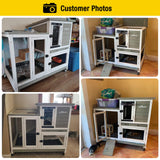 Upgrade Rabbit Cage Indoor Bunny Hutch with Run