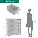 8 Drawers Dresser - Fabric Storage Tower, Organizer Unit for Bedroom, Living Room & Closets -