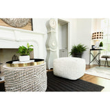 Square Wool Beige Pouf