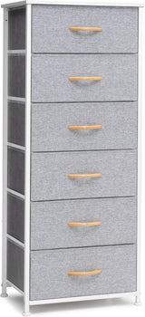 Products Vertical Dresser Storage Tower - Sturdy Steel Frame, Wood Top, Easy Pull Fabric