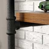 Iron City Tall Bookcase/Book Shelf, Checked Oak Finish