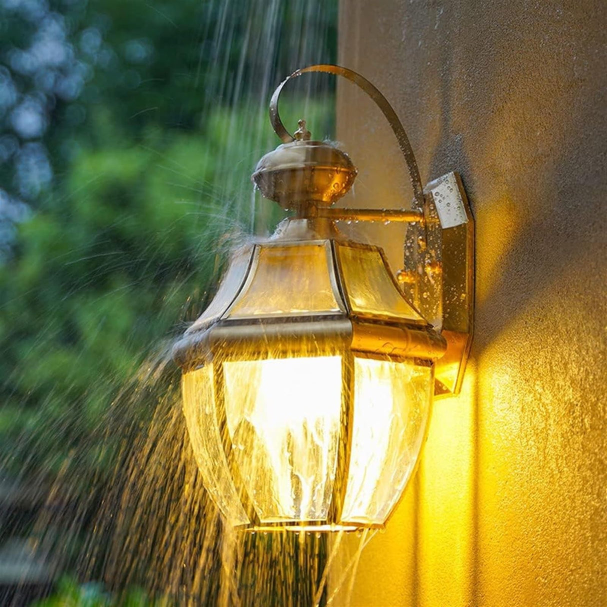 Waterproof Wall Light Outdoor Coach Lights Copper Glass Wall Sconce Lamp