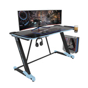 55 Inch Gaming Desk, PC Computer Desks, Gamer Tables, with LED Lights, Cup Holder