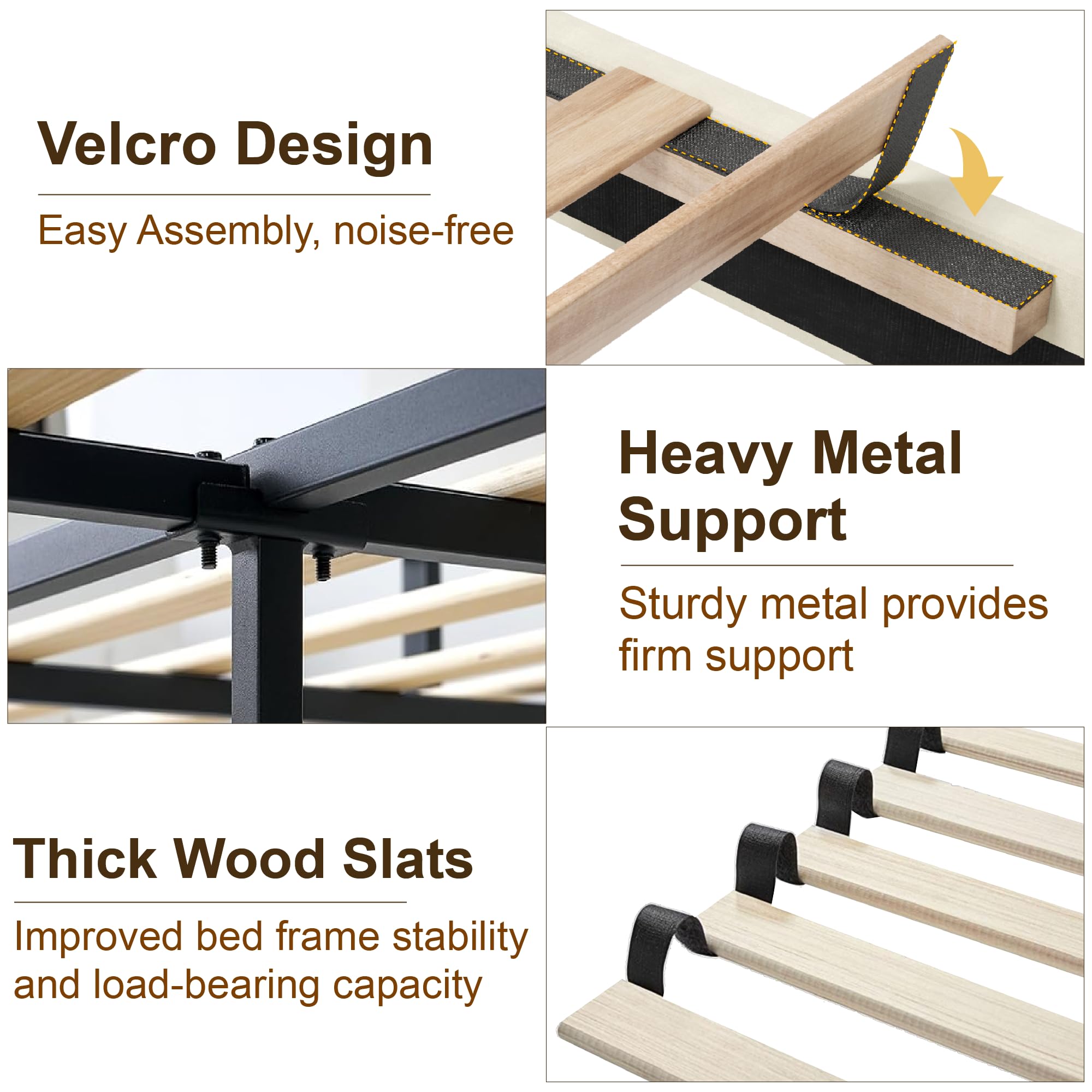 SwnftWinnt Full Bed Frame with Storage Drawers, Upholstered Platform Bed with Wingback Headboard, Solid Wooden Slats Support, Easy Assembly, No Box Spring Needed, Beige