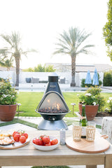 Cuisinart Chimenea Propane Fire Pit, 40,000 BTU Coated Steel Outdoor Propane Heater with Lava Rocks and Directional Heat, Adjustable Fire Pit with Safety Shutoff for Patios and More - Bircata