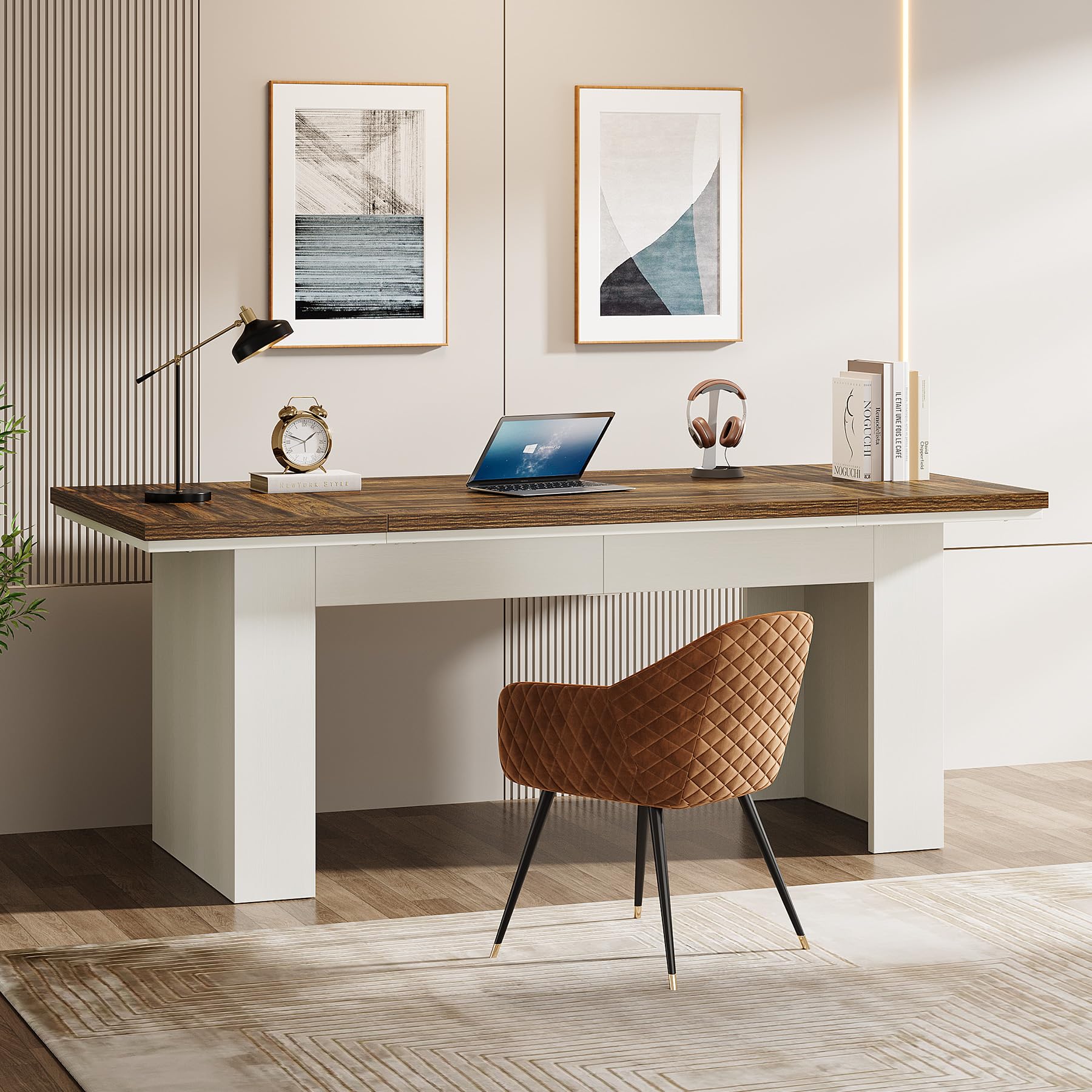 63" Executive Office Desk, Modern Computer Desk for Home Office, Easy Assembly