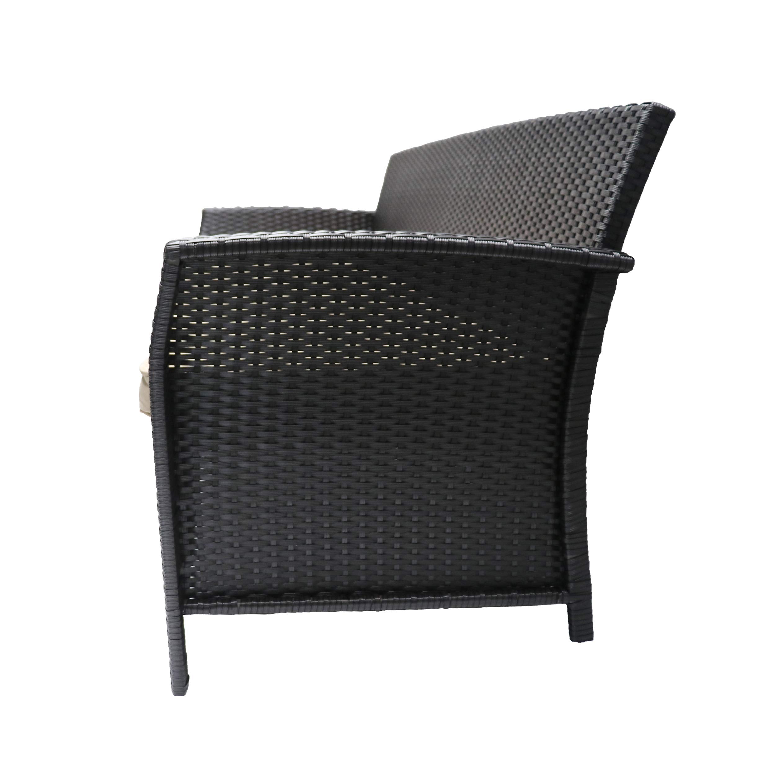 Auguste Outdoor Wicker 3 Seater Sofa, Brown/Tan
