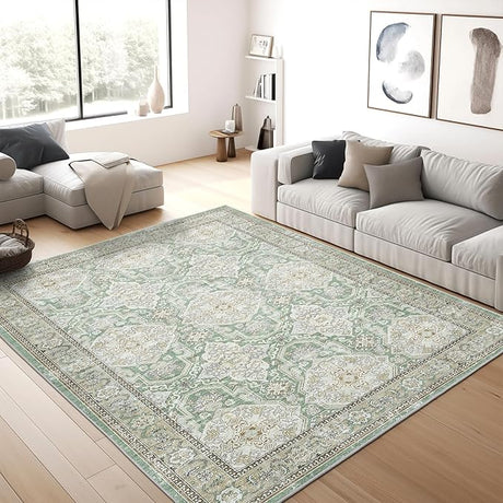 8x10 Area Rugs, Washable Rugs, Large Stain Resistant Area Rug for Living Room Bedroom Dining Room